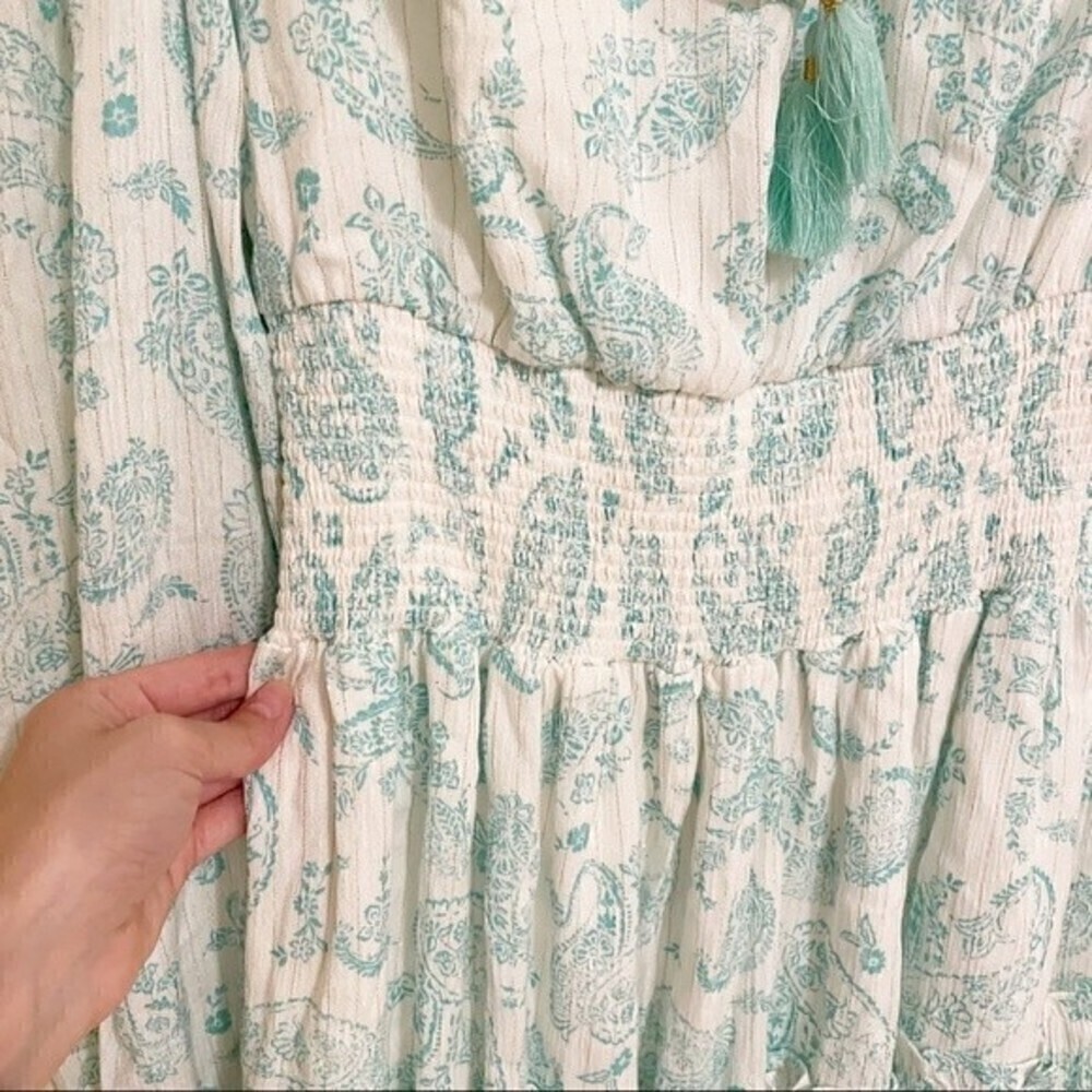 House Of Harlow Printed Paisley Ruffle Tiered Mini Dress - Picture 8 of 9